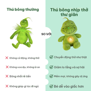 Thú bông mặt xị đặt cạnh gối