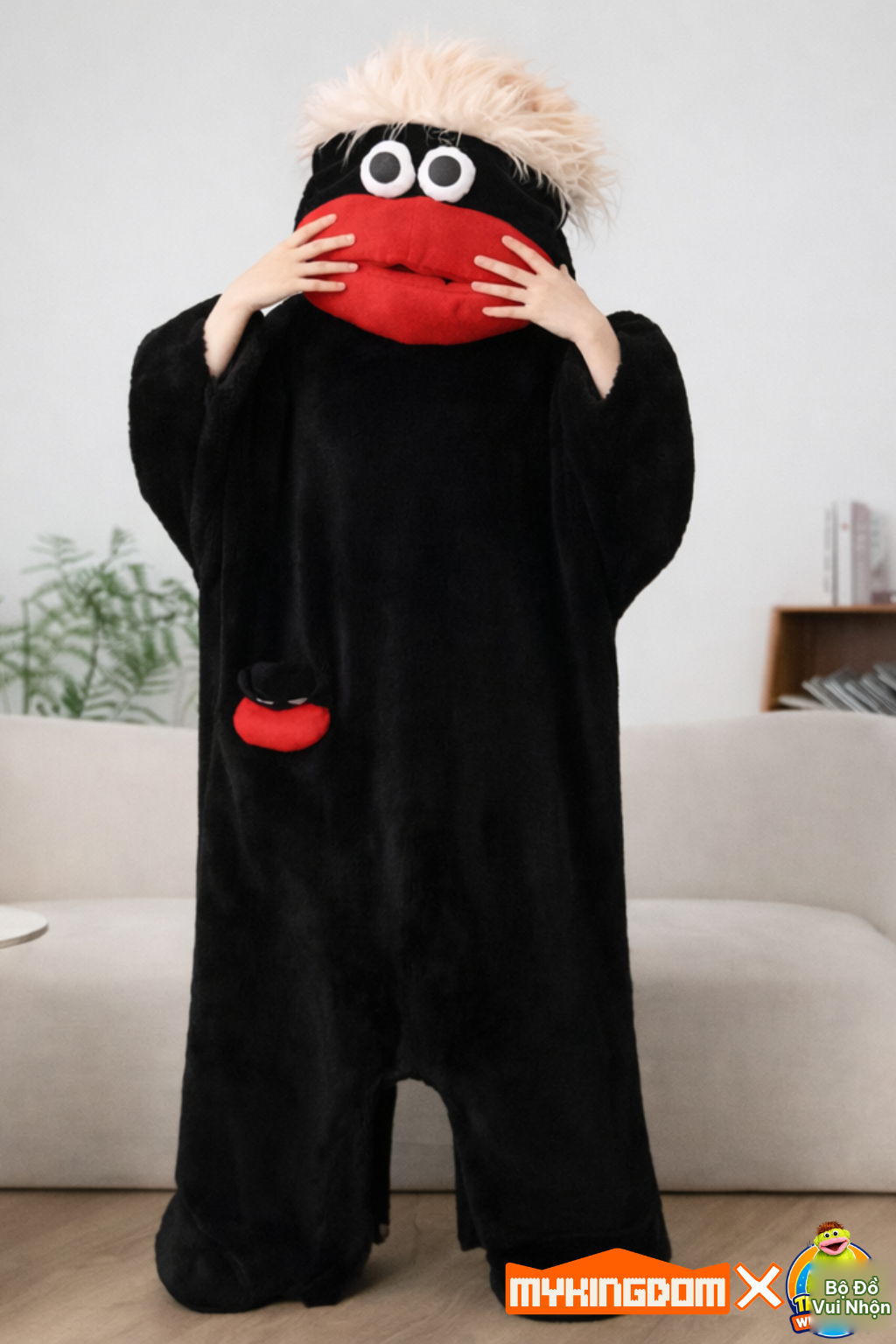 Chăn choàng ngộ nghĩnh – Đen / XL