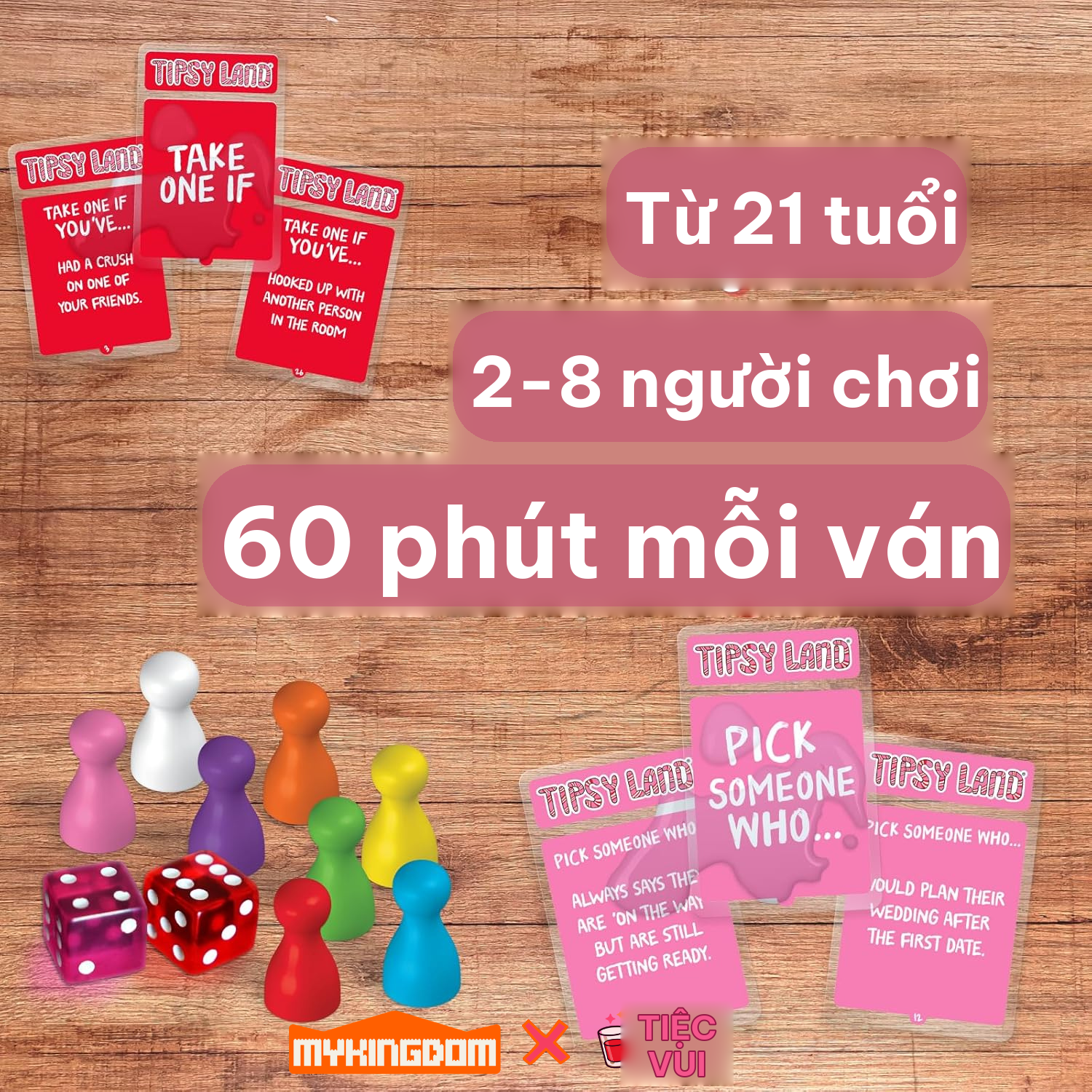 Bộ thẻ thử thách và xúc xắc của trò chơi